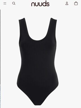Nuuds seamless Scoop Tank Bodysuit - Black